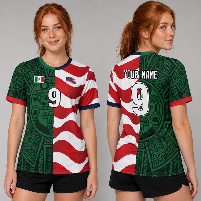 Personalized Mexico USA Football Jersey, Custom Name Number Football Shirt