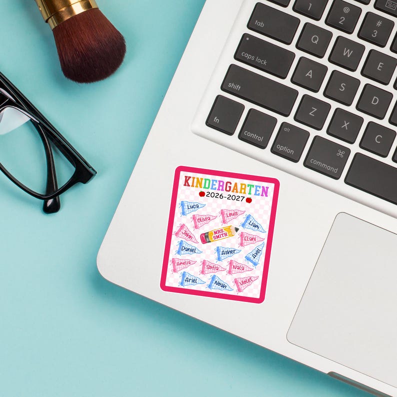 Personalized Teacher Shaker Magnet: Teacher Pennant Magnet, Back to School Gift