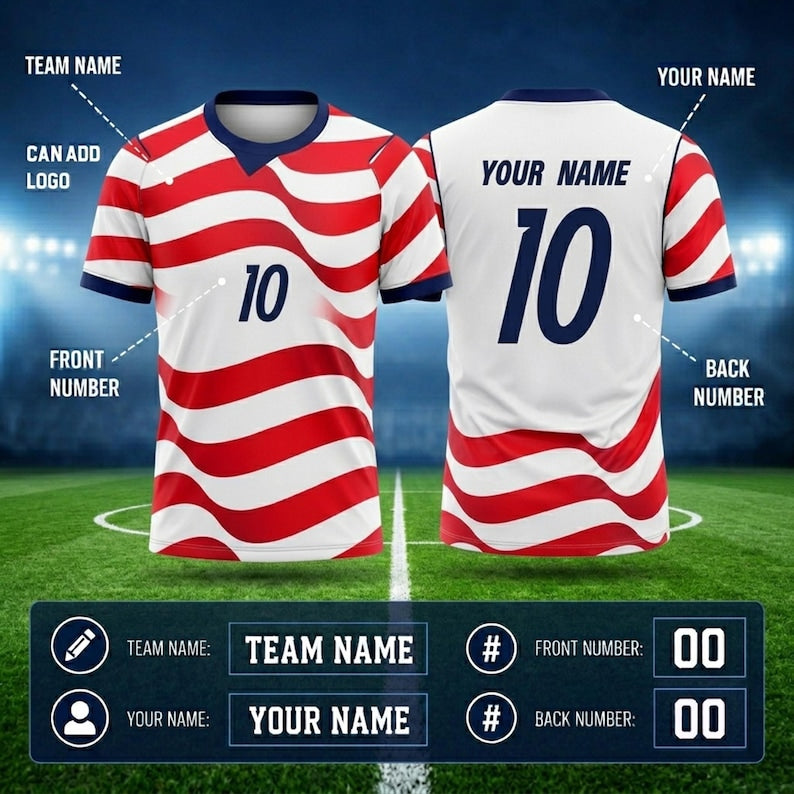 USA World Cup Jersey , Custom Name & Number Soccer Jersey