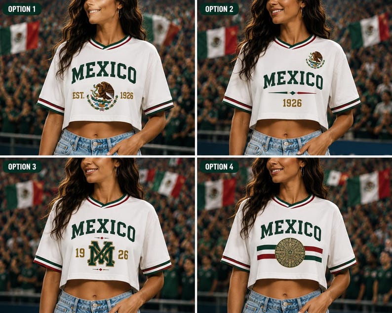 Custom Mexico Soccer Crop Top Jersey Personalized Mexico Jersey Crop Tee