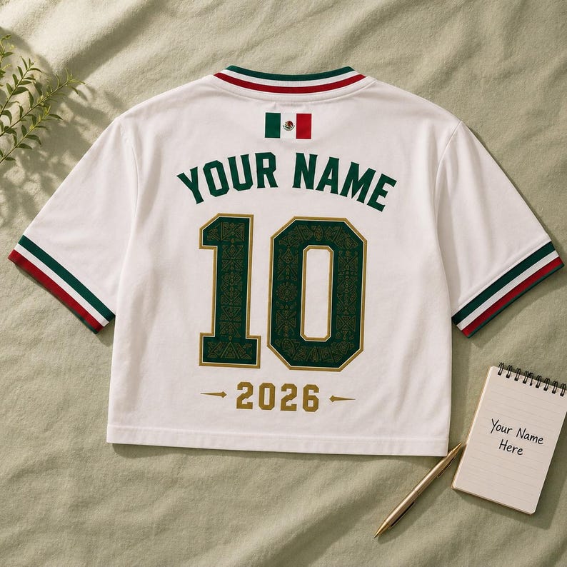 Custom Mexico Soccer Crop Top Jersey Personalized Mexico Jersey Crop Tee