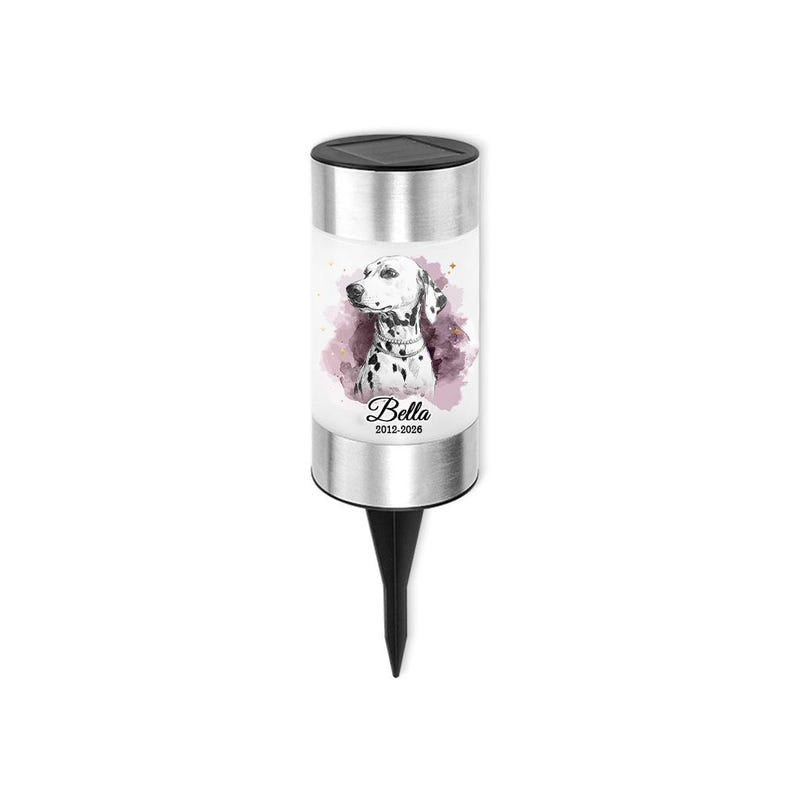 Personalized Pet Photo Solar Garden Light with Custom Name Date Waterproof Outdoor Landscape Lamp Yard Decor Pet Loss Memorial Gift