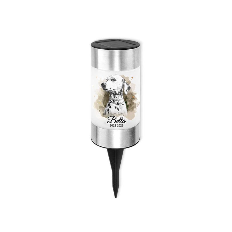 Personalized Pet Photo Solar Garden Light with Custom Name Date Waterproof Outdoor Landscape Lamp Yard Decor Pet Loss Memorial Gift