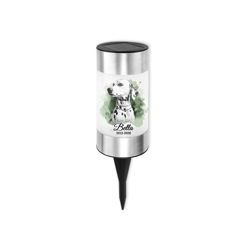 Personalized Pet Photo Solar Garden Light with Custom Name Date Waterproof Outdoor Landscape Lamp Yard Decor Pet Loss Memorial Gift