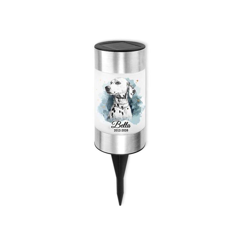 Personalized Pet Photo Solar Garden Light with Custom Name Date Waterproof Outdoor Landscape Lamp Yard Decor Pet Loss Memorial Gift