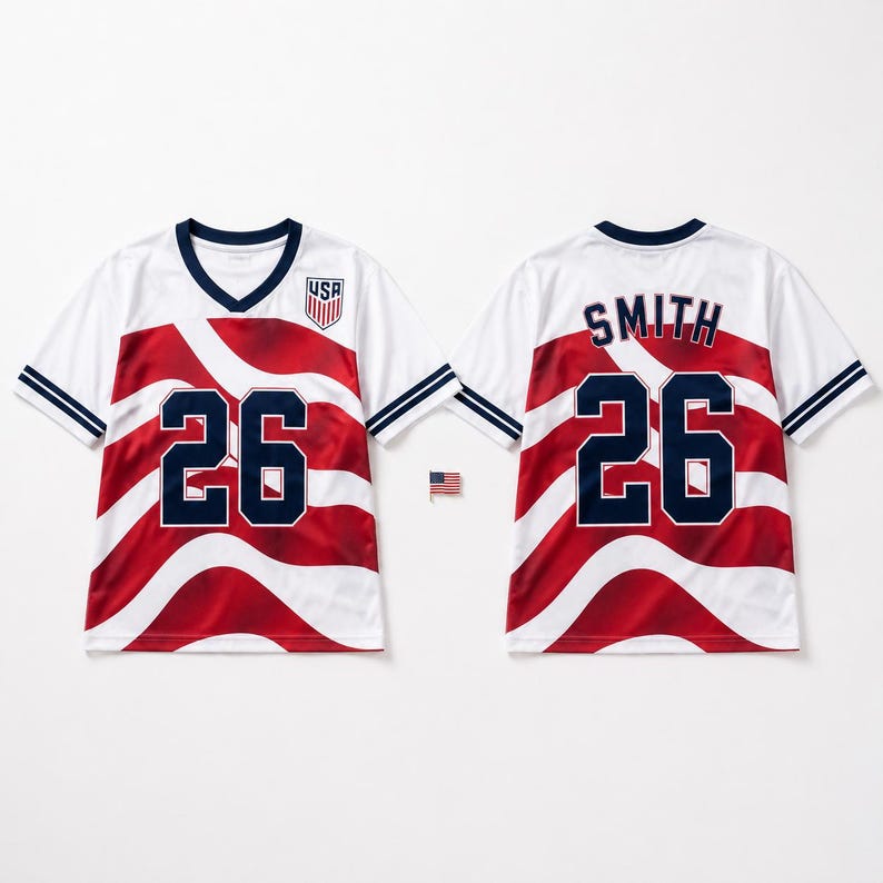 Custom USA Soccer Crop Top Jersey, Personalized USA Jersey Crop Tee