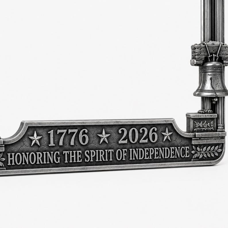 250th Anniversary Commemorative License Plate Frame - 1776-2026 Patriotic Car Accessory