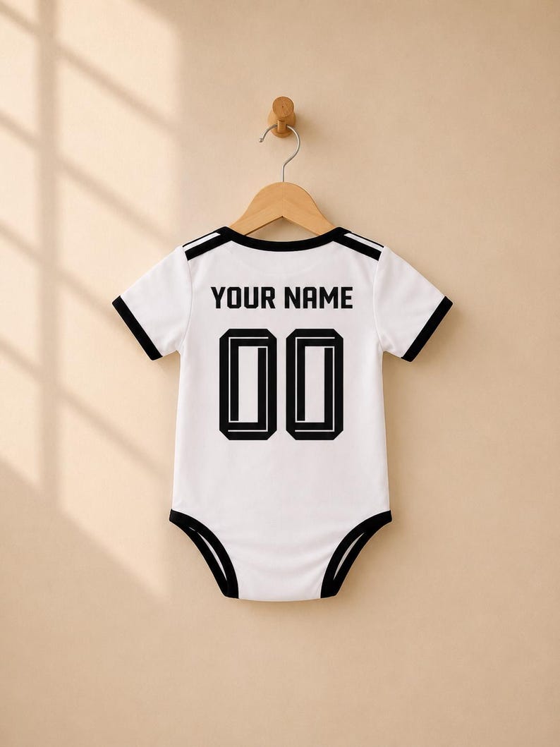Personalized Germany Baby Soccer Romper | Custom Name & Number Bodysuit