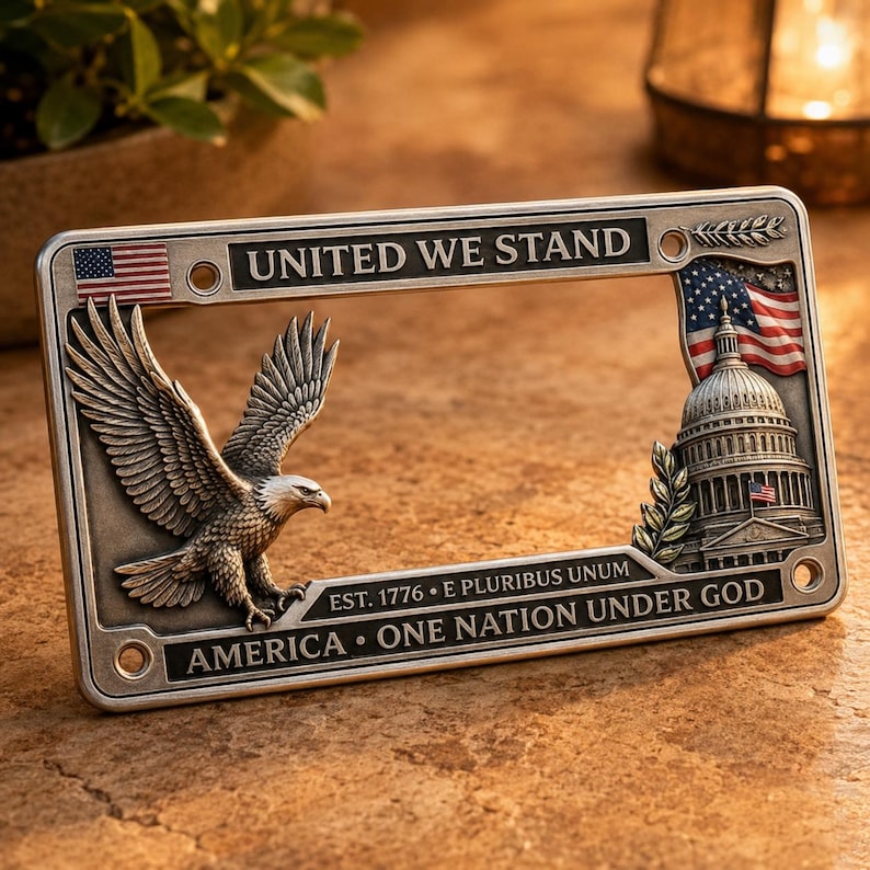 250th Anniversary License Plate Frame, America 250 Commemorative Car Tag Holder