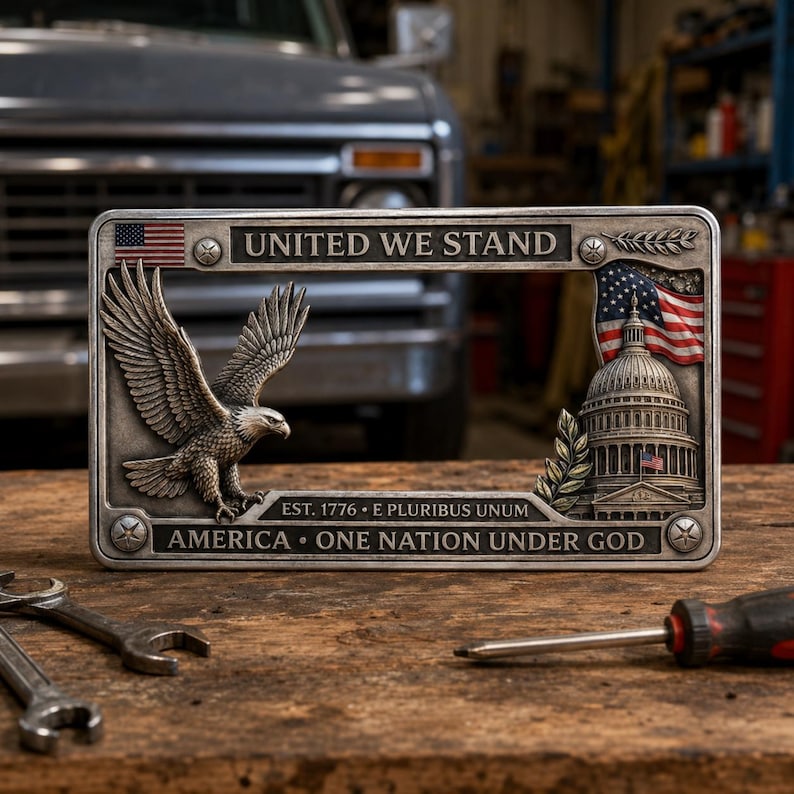 250th Anniversary License Plate Frame, America 250 Commemorative Car Tag Holder