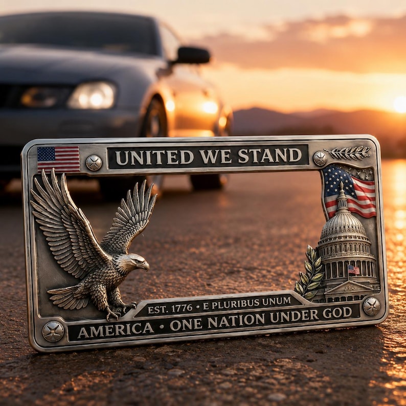 250th Anniversary License Plate Frame, America 250 Commemorative Car Tag Holder