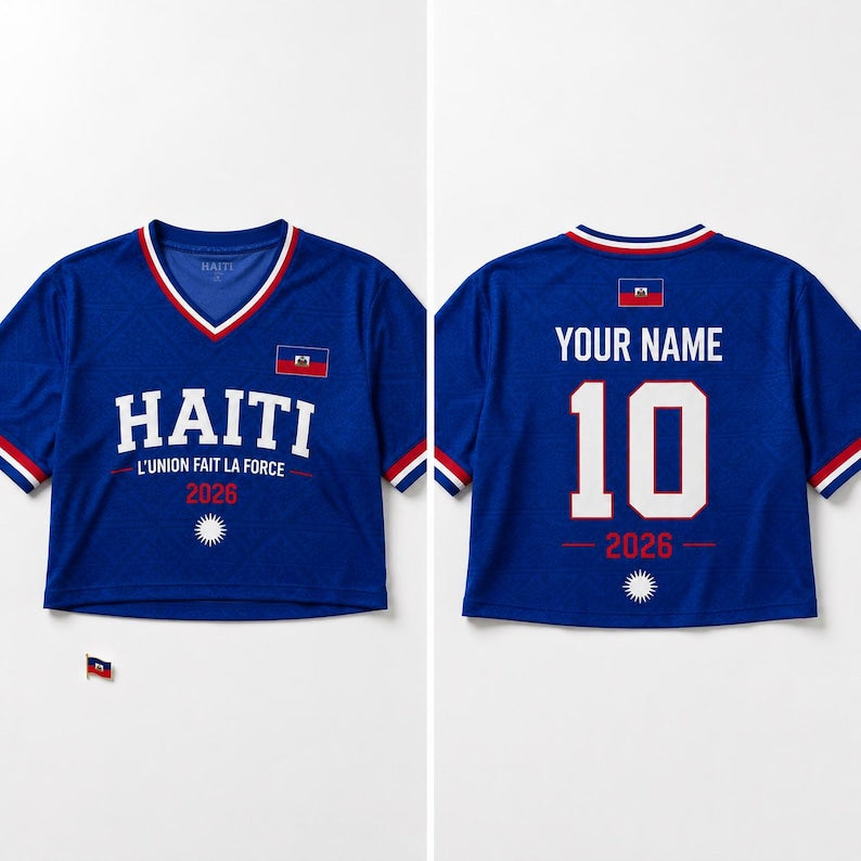 Custom Haiti Croptop Soccer Jersey, Personalized Haiti Fan Shirt