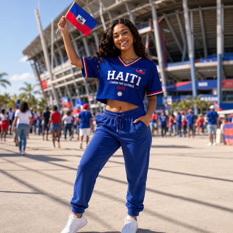 Custom Haiti Croptop Soccer Jersey, Personalized Haiti Fan Shirt