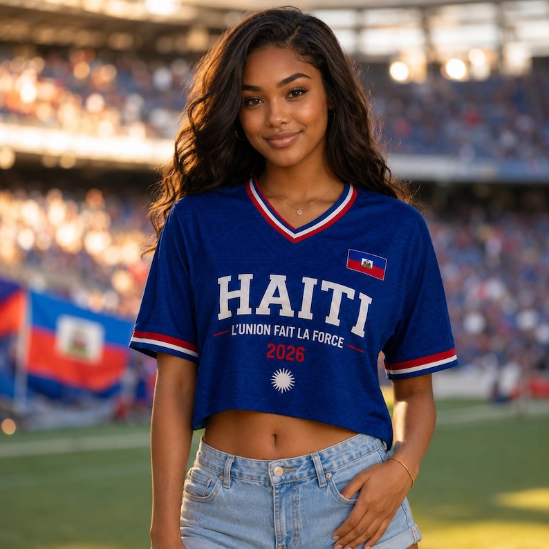 Custom Haiti Croptop Soccer Jersey, Personalized Haiti Fan Shirt