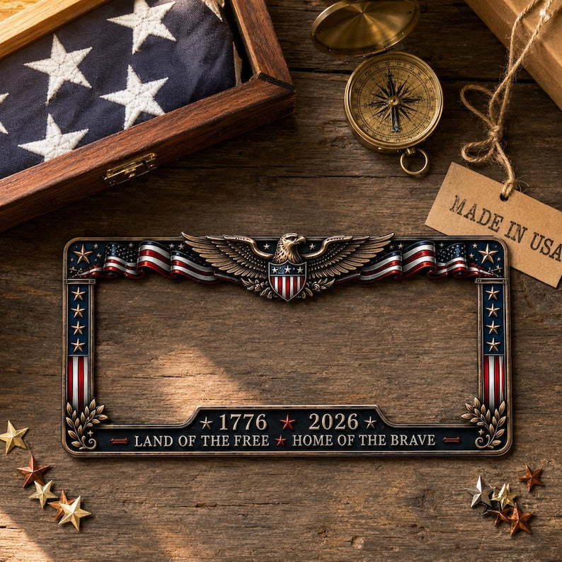 2pcs 250th Anniversary Commemorative License Plate Frame - 1776-2026 Patriotic Car Accessory