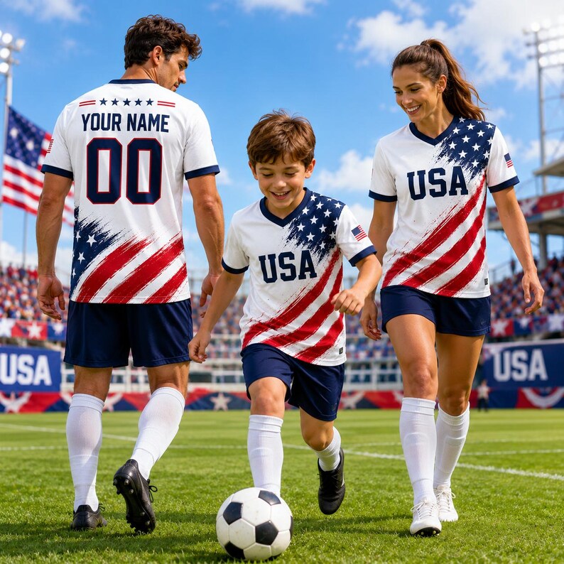 Personalized Kids USA Soccer Jersey, Custom Name Number Child Shirt