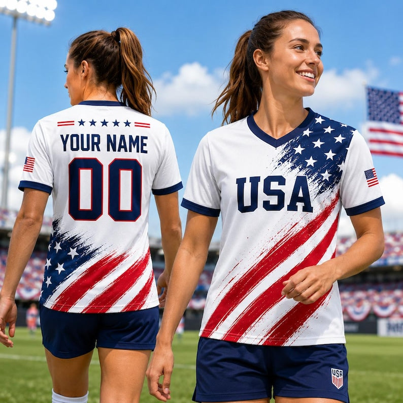 Personalized Kids USA Soccer Jersey, Custom Name Number Child Shirt