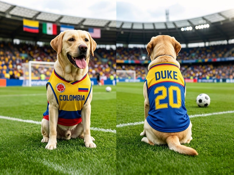 Personalized Ecuador Mesh Pet Soccer Jersey, Ecuador Name Number Puppy Sportswear
