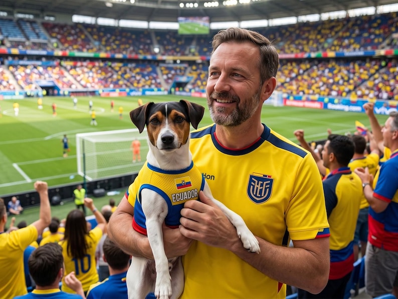 Personalized Ecuador Mesh Pet Soccer Jersey, Ecuador Name Number Puppy Sportswear