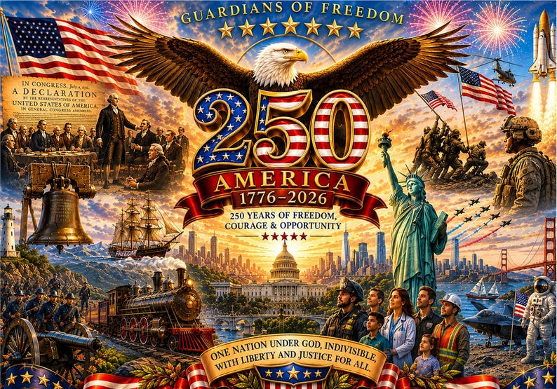 America 250th Anniversary Puzzle | Patriotic USA Jigsaw | Statue of Liberty & Mount Rushmore