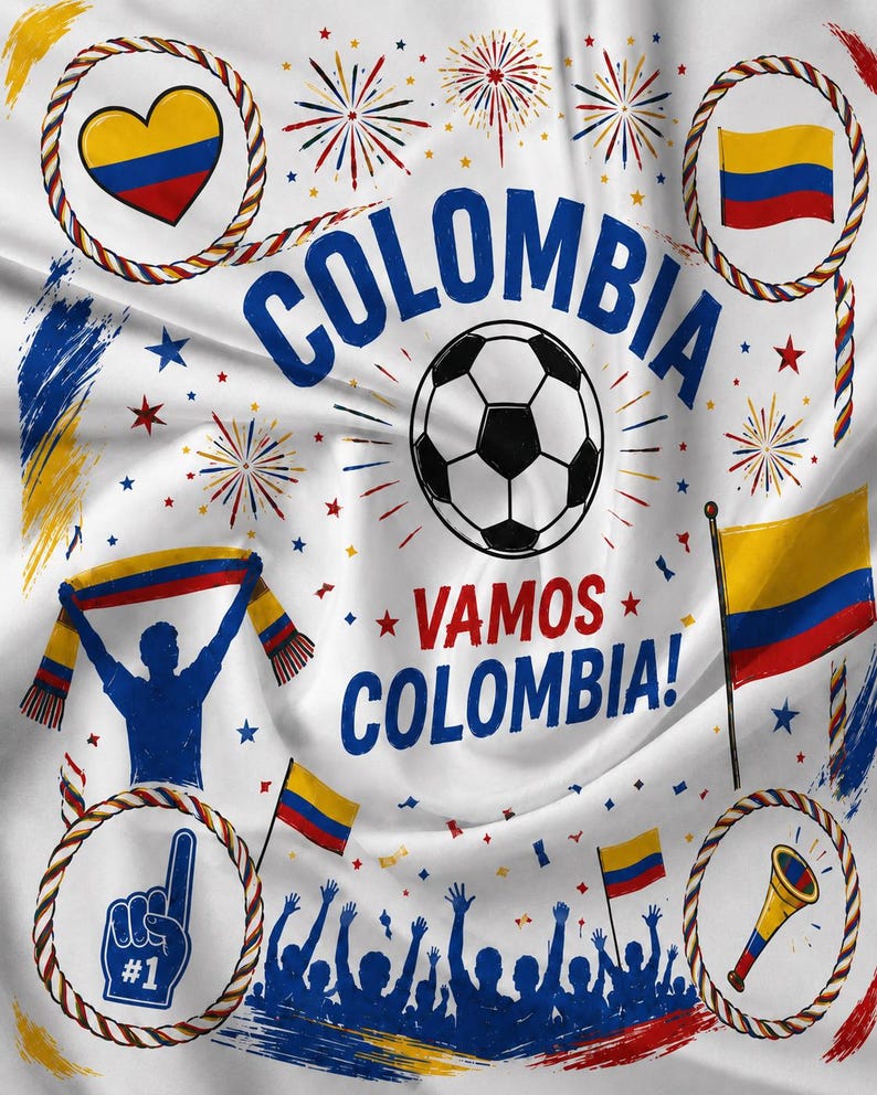 Colombia Soccer Scarf, Colombian Flag Satin Headband, Game Day Accessory