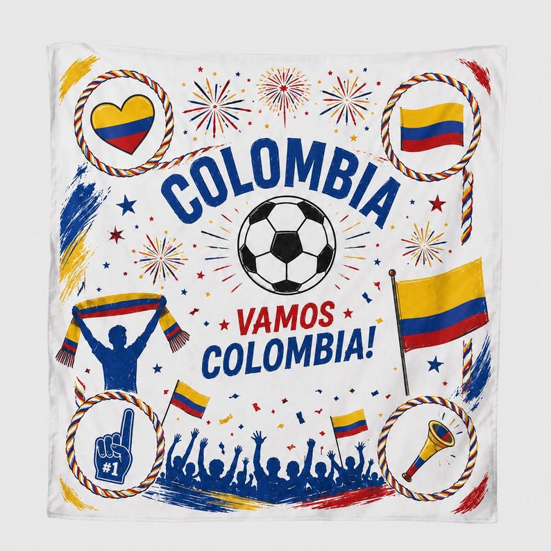 Colombia Soccer Scarf, Colombian Flag Satin Headband, Game Day Accessory