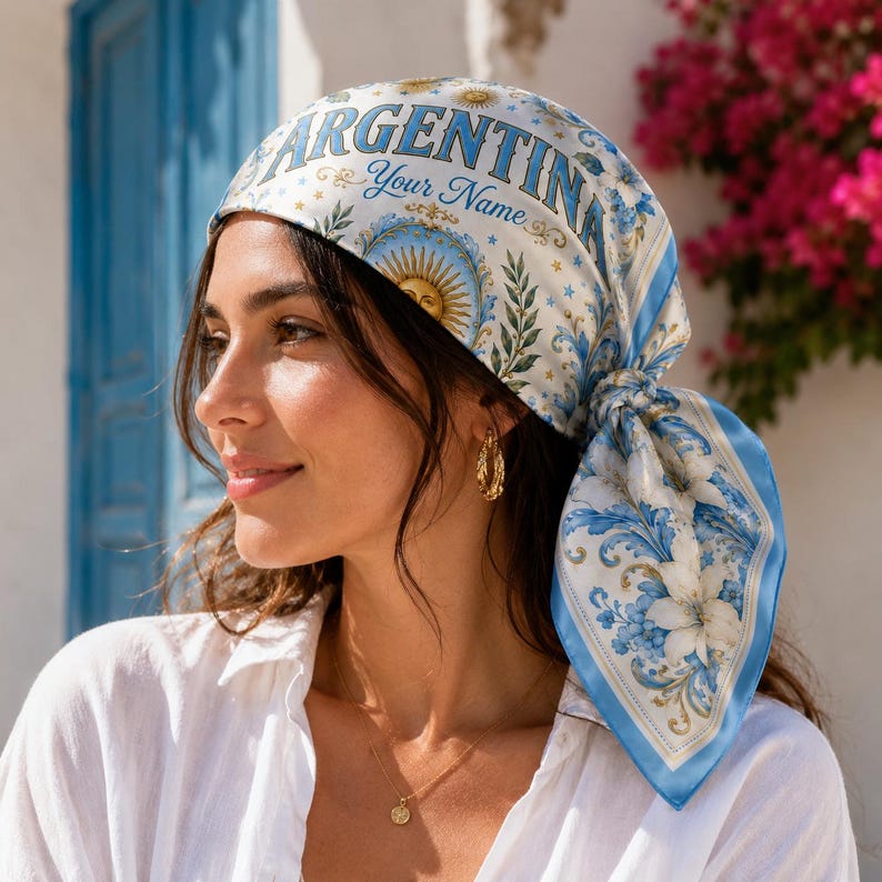 Argentina Scarf, Argentine Fan Bandana, Personalized Country Scarf