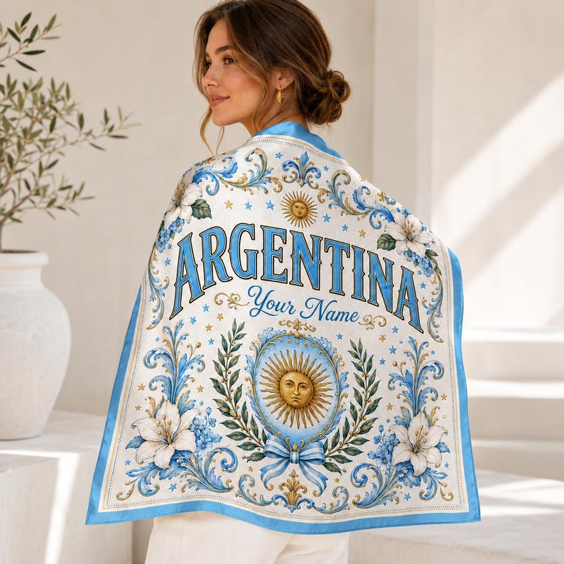 Argentina Scarf, Argentine Fan Bandana, Personalized Country Scarf