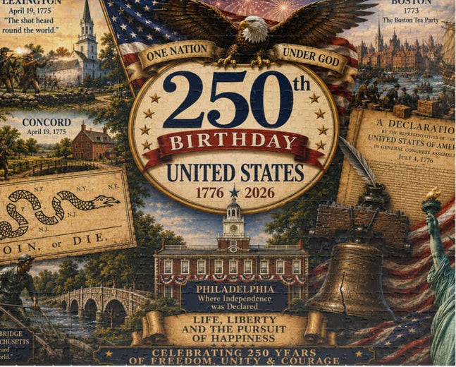 250th Birthday United States Puzzle | 1776-2026 Historical Commemorative