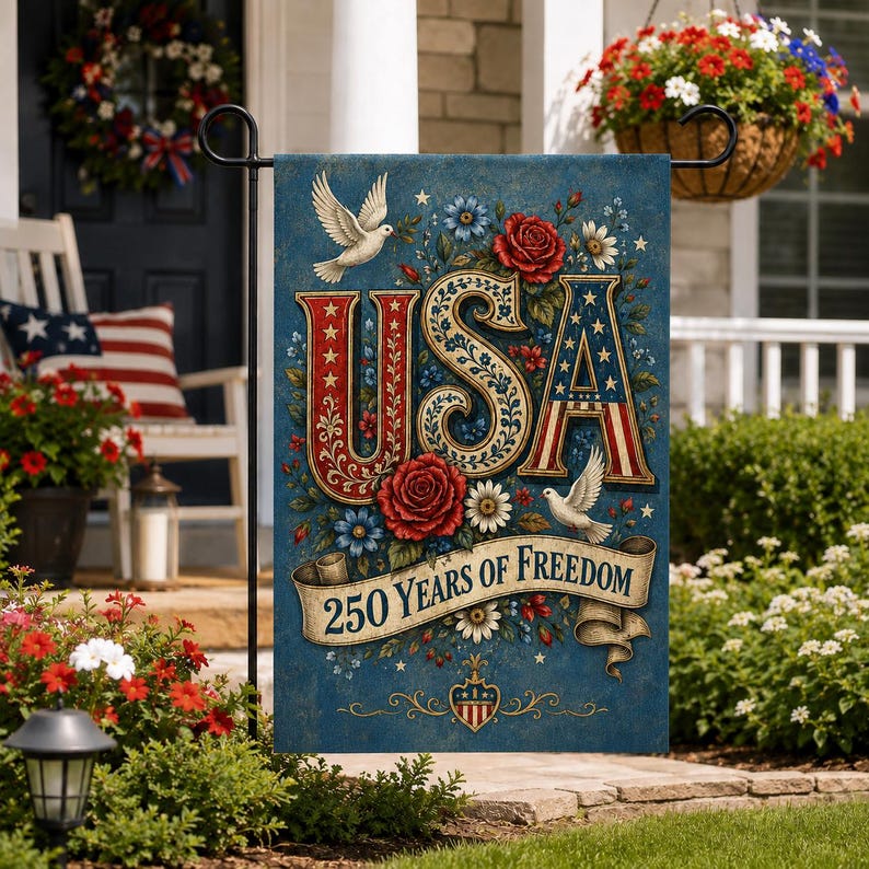 250 Years of Freedom Patriotic Yard Flag, 1776-2026 America Outdoor Decor