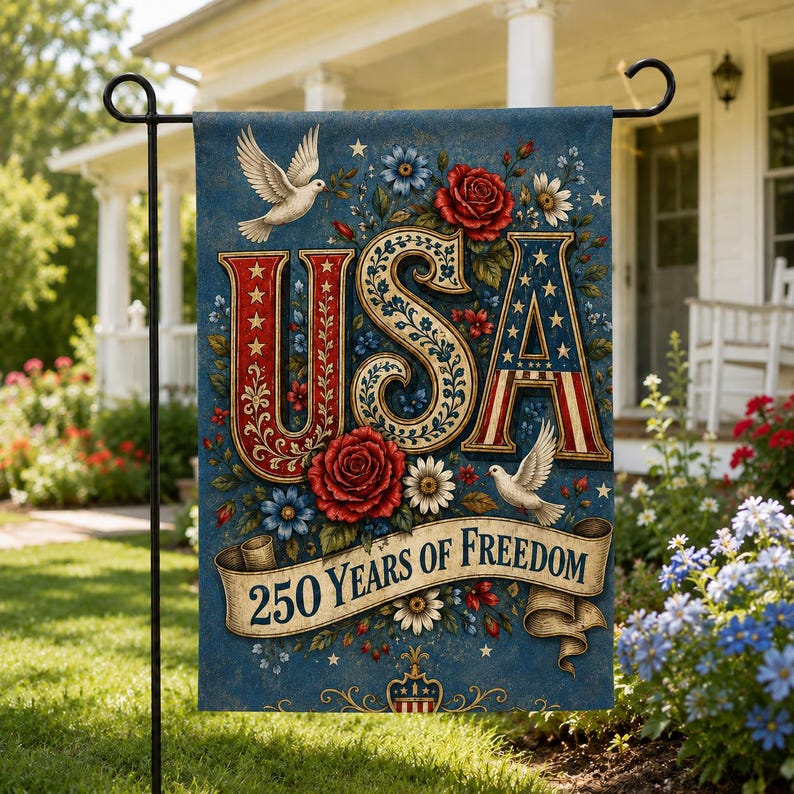 250 Years of Freedom Patriotic Yard Flag, 1776-2026 America Outdoor Decor
