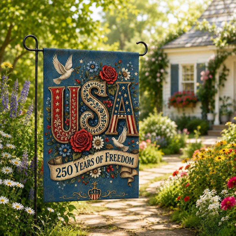250 Years of Freedom Patriotic Yard Flag, 1776-2026 America Outdoor Decor