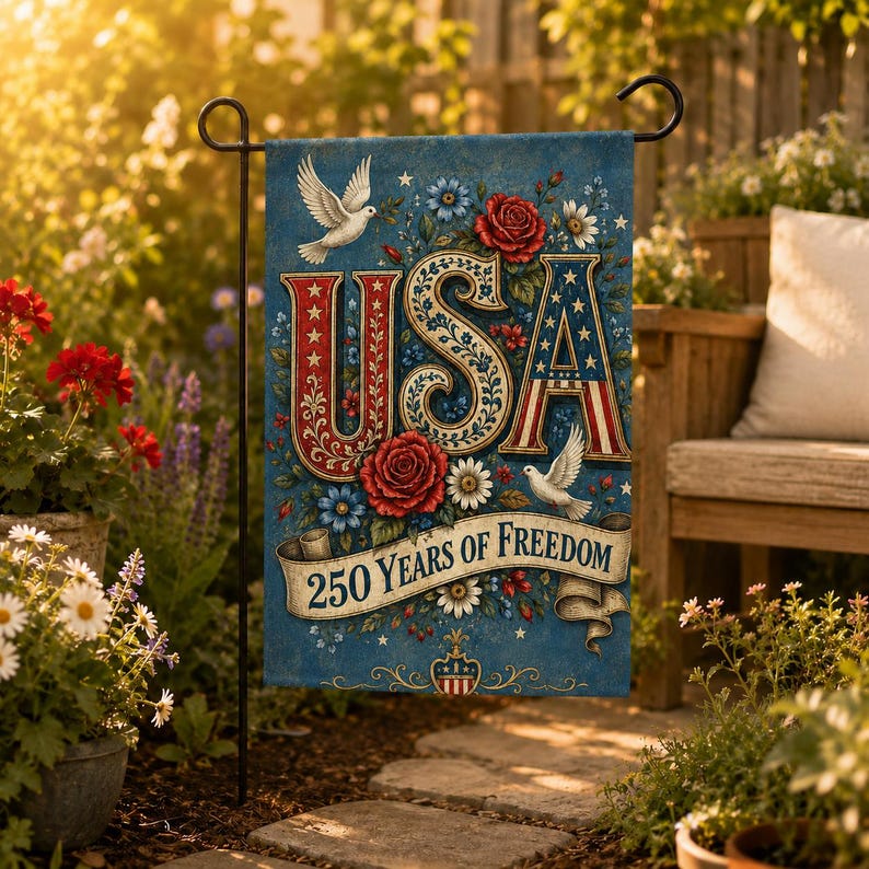 250 Years of Freedom Patriotic Yard Flag, 1776-2026 America Outdoor Decor