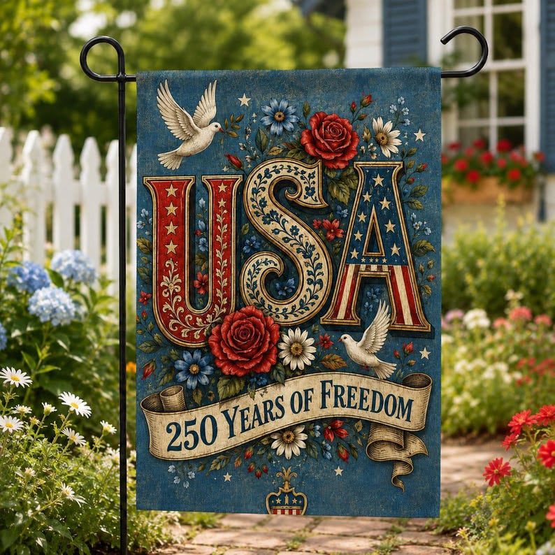 250 Years of Freedom Patriotic Yard Flag, 1776-2026 America Outdoor Decor
