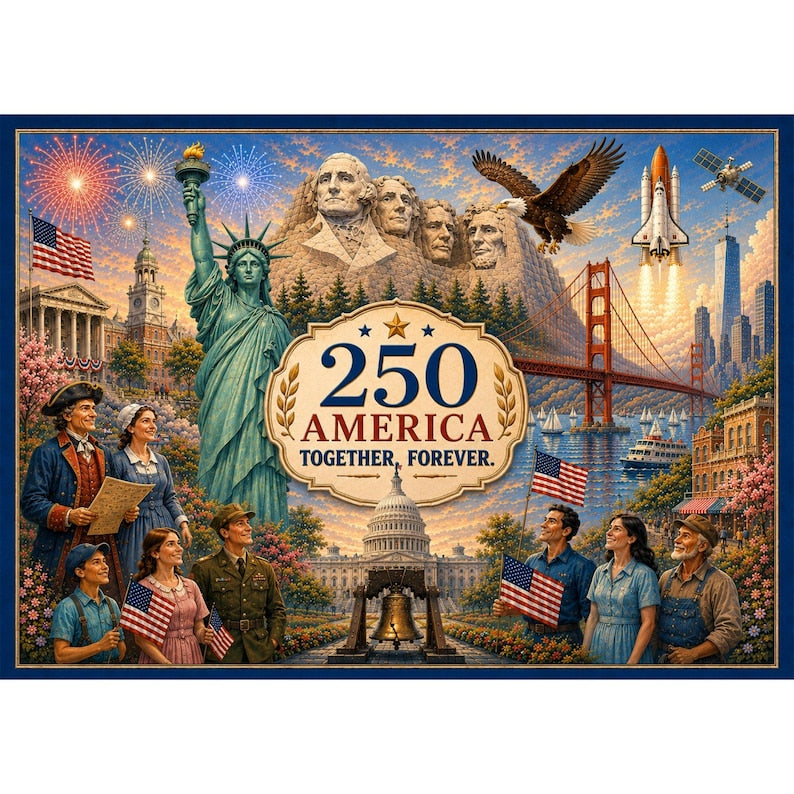 America 250th Anniversary Patriotic Jigsaw Puzzle