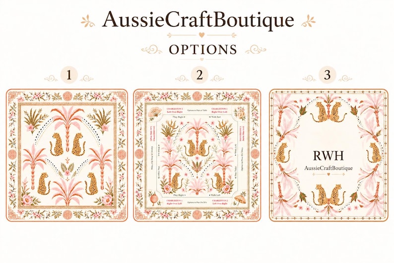 Pink Leopard Mahjong Mat, Palm Beach Chinoiserie Game Table Runner