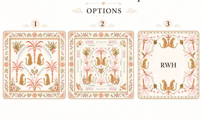 Pink Leopard Mahjong Mat, Palm Beach Chinoiserie Game Table Runner