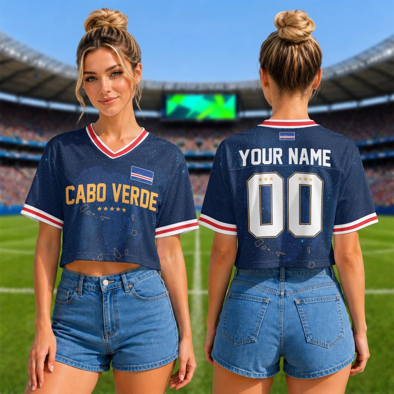 Custom USA 2026 Jersey Crop Tee, Personalized Soccer Fan