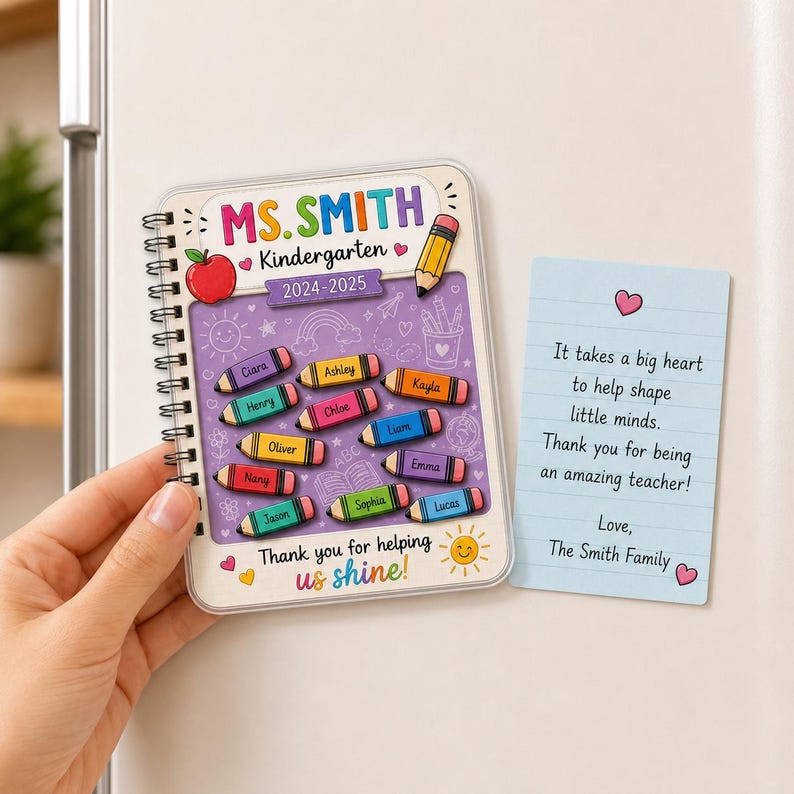 Back to School Classroom Gift, Teacher Appreciation Keepsake, Personalized Teacher Fridge Shaker Magnet