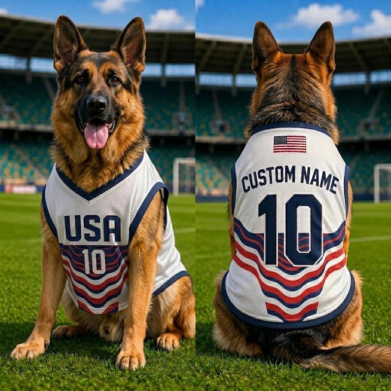 USA Dog Soccer Jersey, Custom USA 2026 Pet Mesh Soccer Jersey