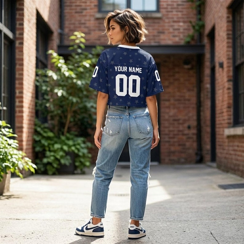 USA Women's Soccer Crop Top Jersey, Personalized Name Number Shirt
