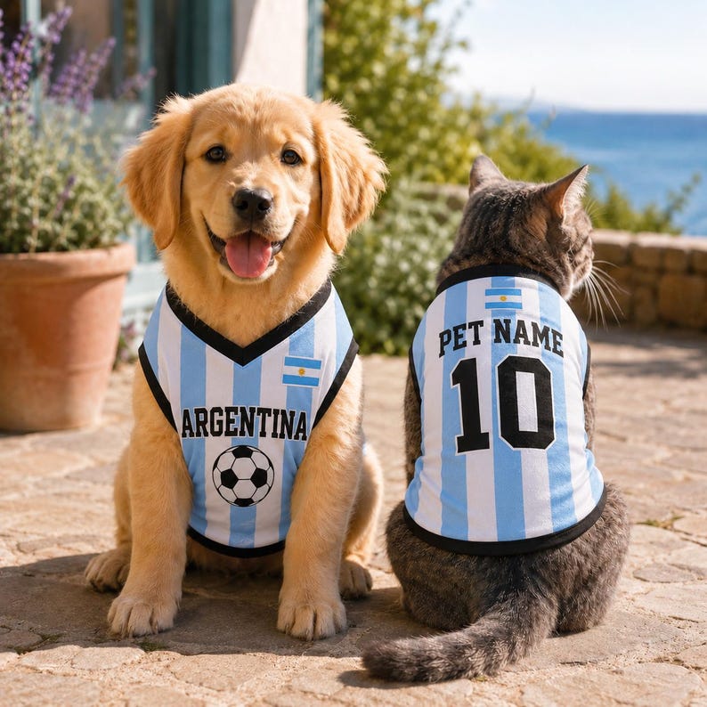 Custom Dog Soccer Jersey, Personalized Pet Football Shirt with Name Number