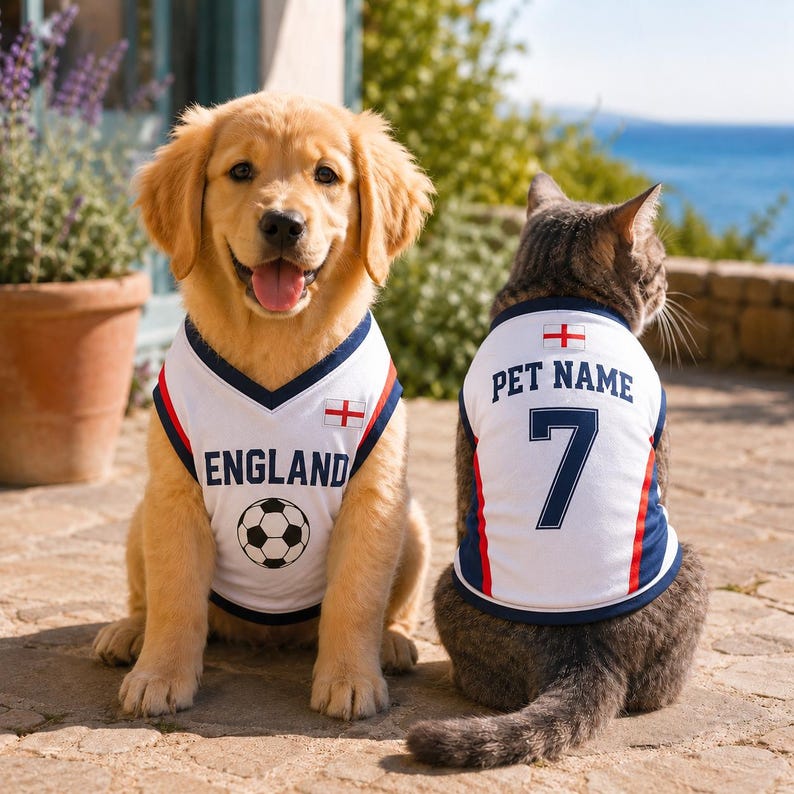Custom Dog Soccer Jersey, Personalized Pet Football Shirt with Name Number