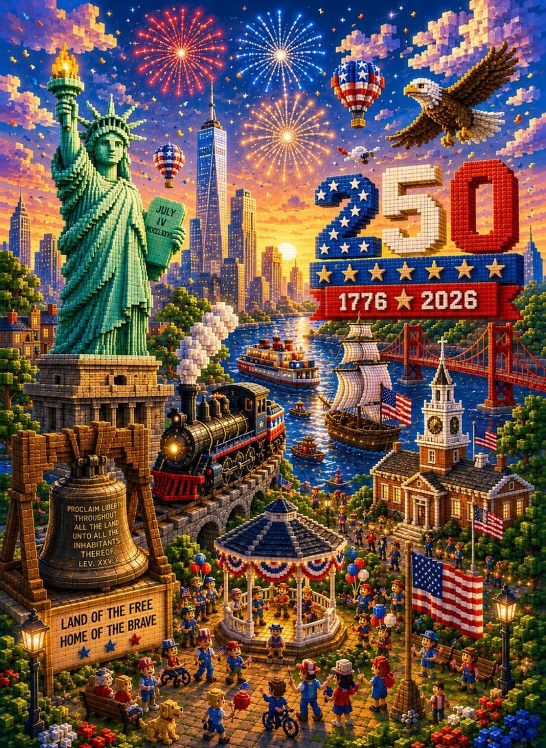 America 250 Puzzle, Family Jigsaw, 1776–2026 Gift