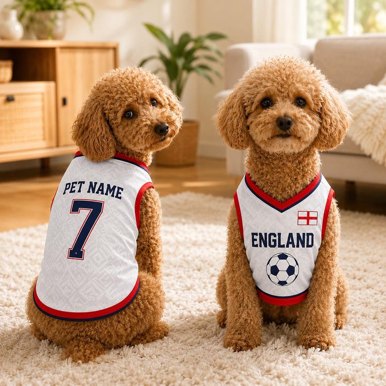 Personalized Pet Soccer Jersey, Custom Dog Cat Football Shirt with Name Number