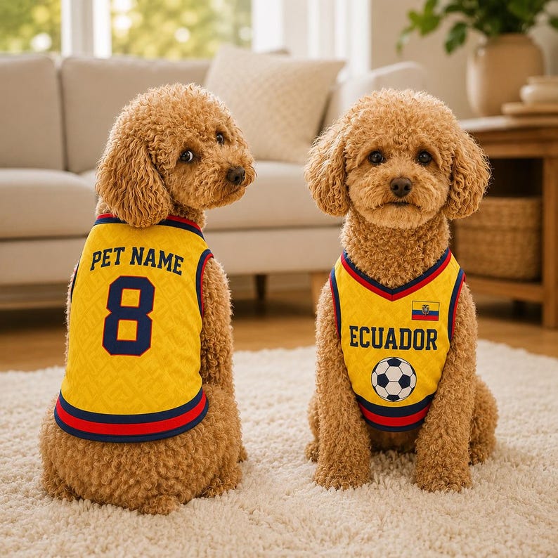 Personalized Pet Soccer Jersey, Custom Dog Cat Football Shirt with Name Number