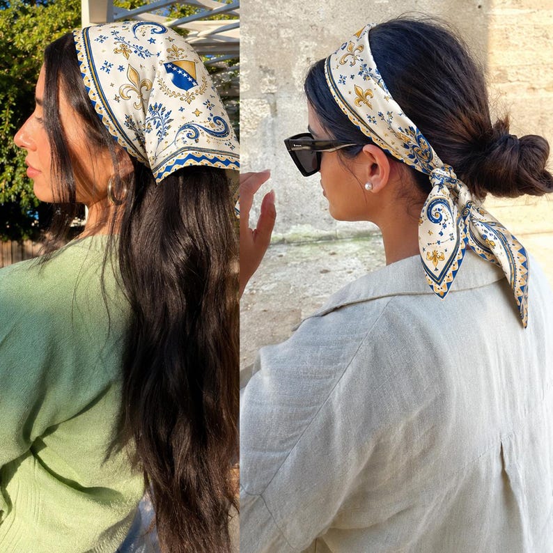 Bosnia Satin Bandana Scarf, Bosnia Soccer Bandana