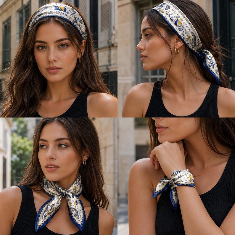 Bosnia Satin Bandana Scarf, Bosnia Soccer Bandana