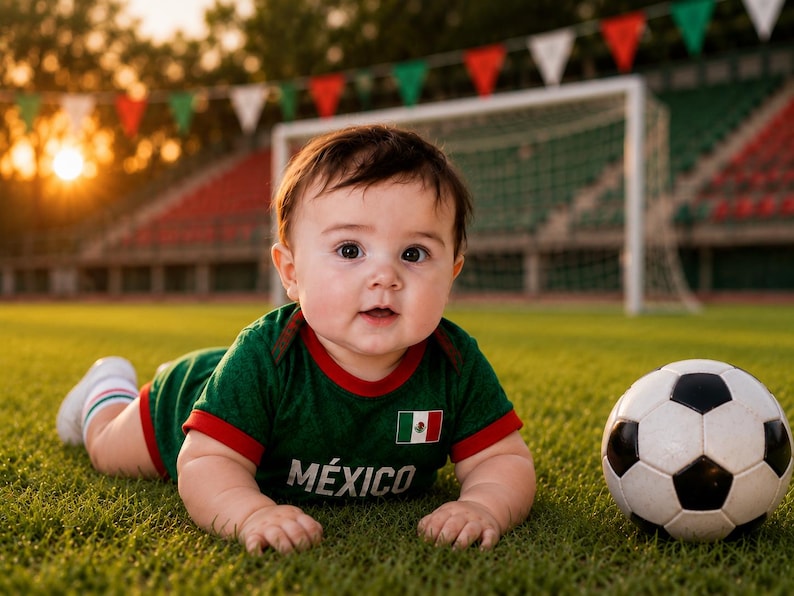 Personalized Mexico Baby Bodysuit, Custom Name Mexican Flag Newborn Outfit
