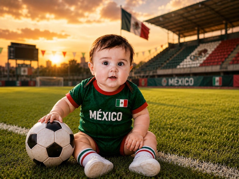 Personalized Mexico Baby Bodysuit, Custom Name Mexican Flag Newborn Outfit